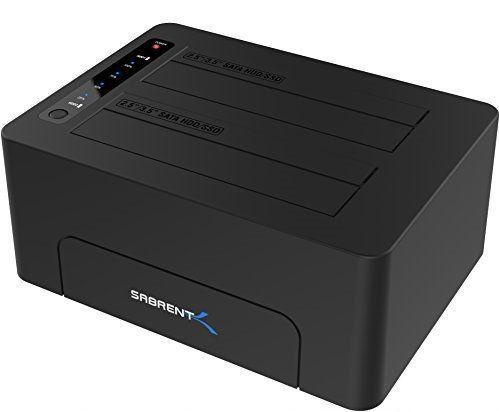 Sabrent USB 3.0 to SATA Dual Bay External Hard Drive Docking Station for 2.5 or 3.5in HDD/SSD