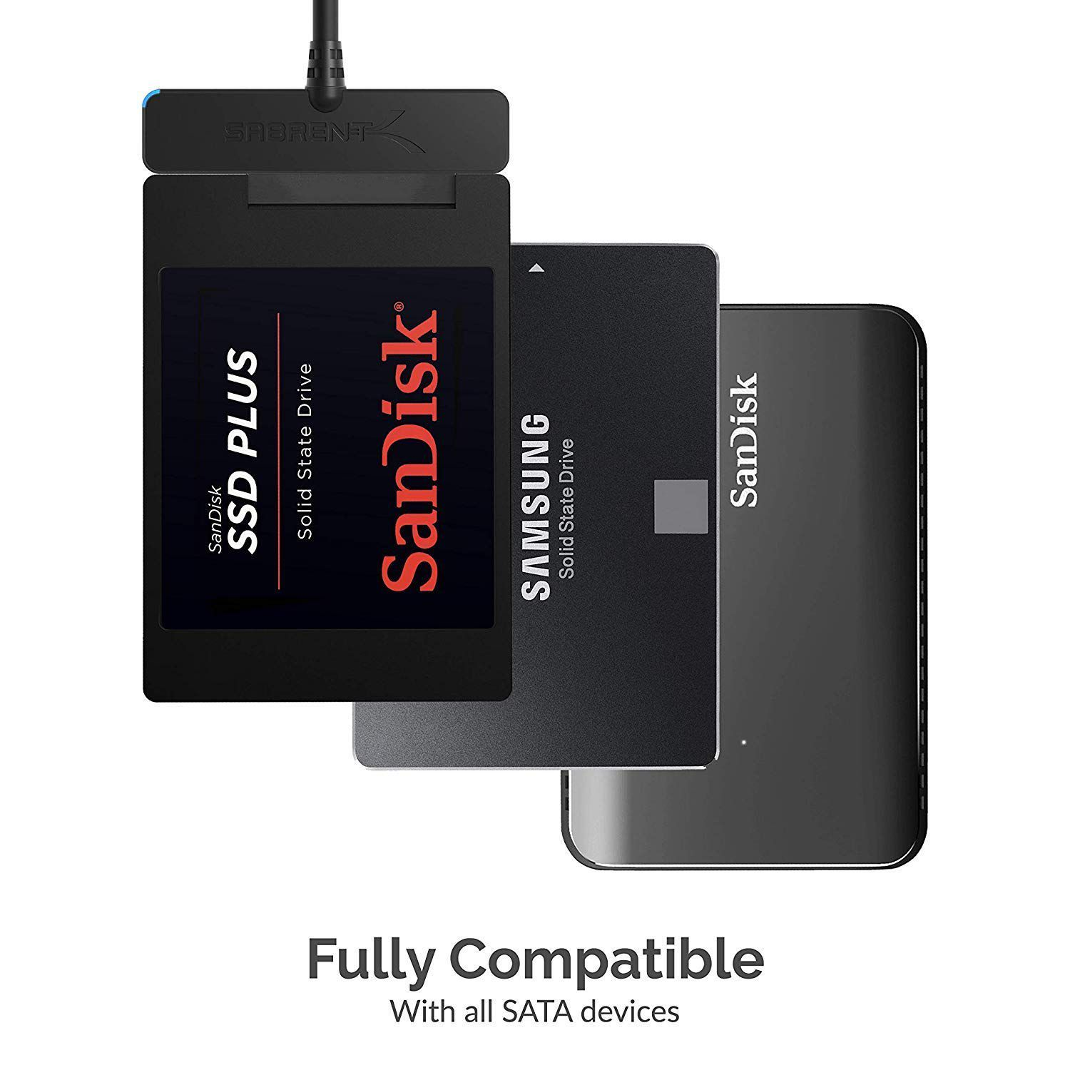 SABRENT USB 3.0 to SSD / 2.5 Inch SATA I/II/III Hard Drive Adapter (EC-SSHD)