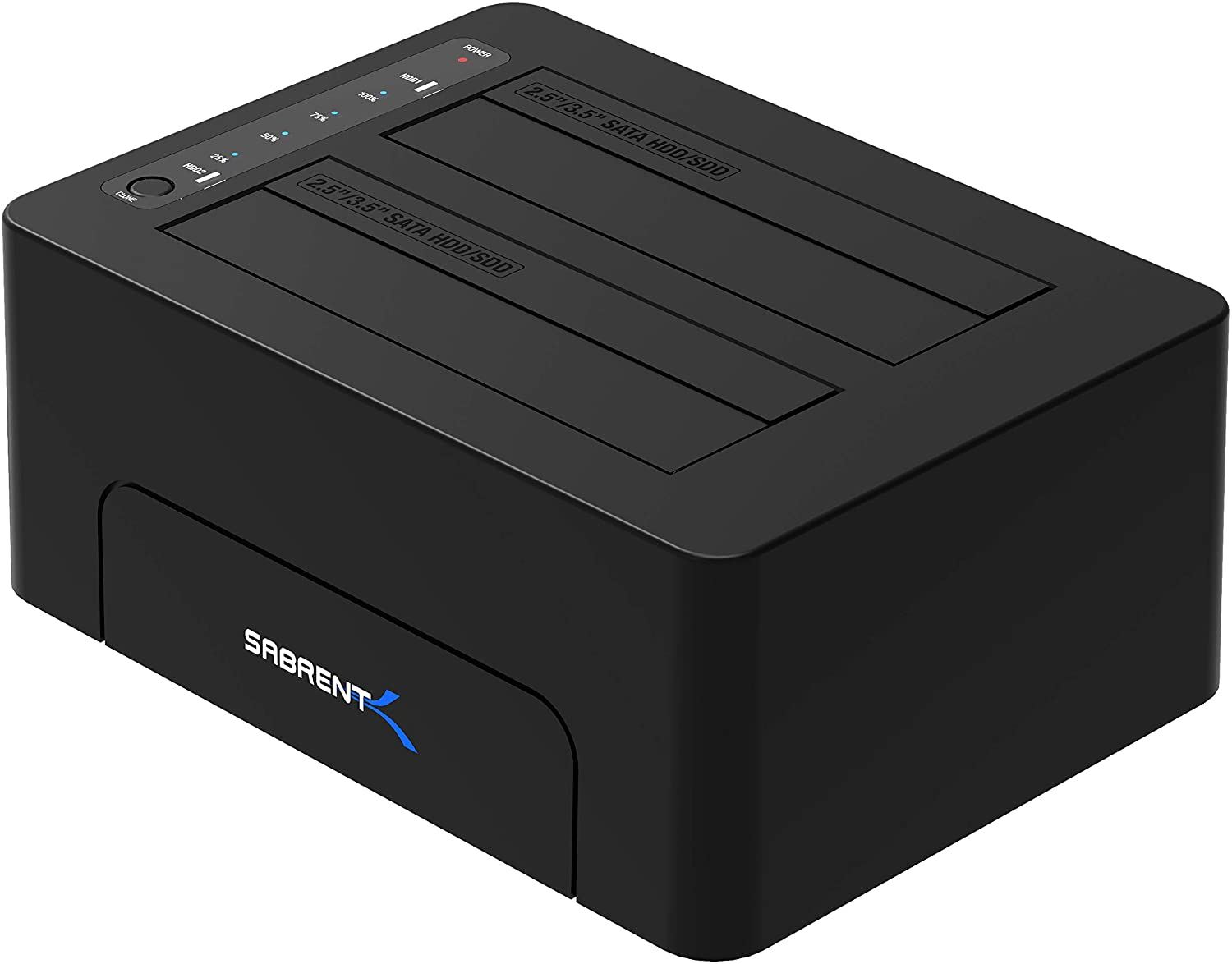 SABRENT USB 3.1 to SATA Dual Bay Hard Drive Docking Station for 2.5 or 3.5in HDD, SSD. Hard Drive Duplicator/Cloner Function [Includes Both Type C and Type A Cables, Supports 20TB+ Drives] (DS-UTC2)