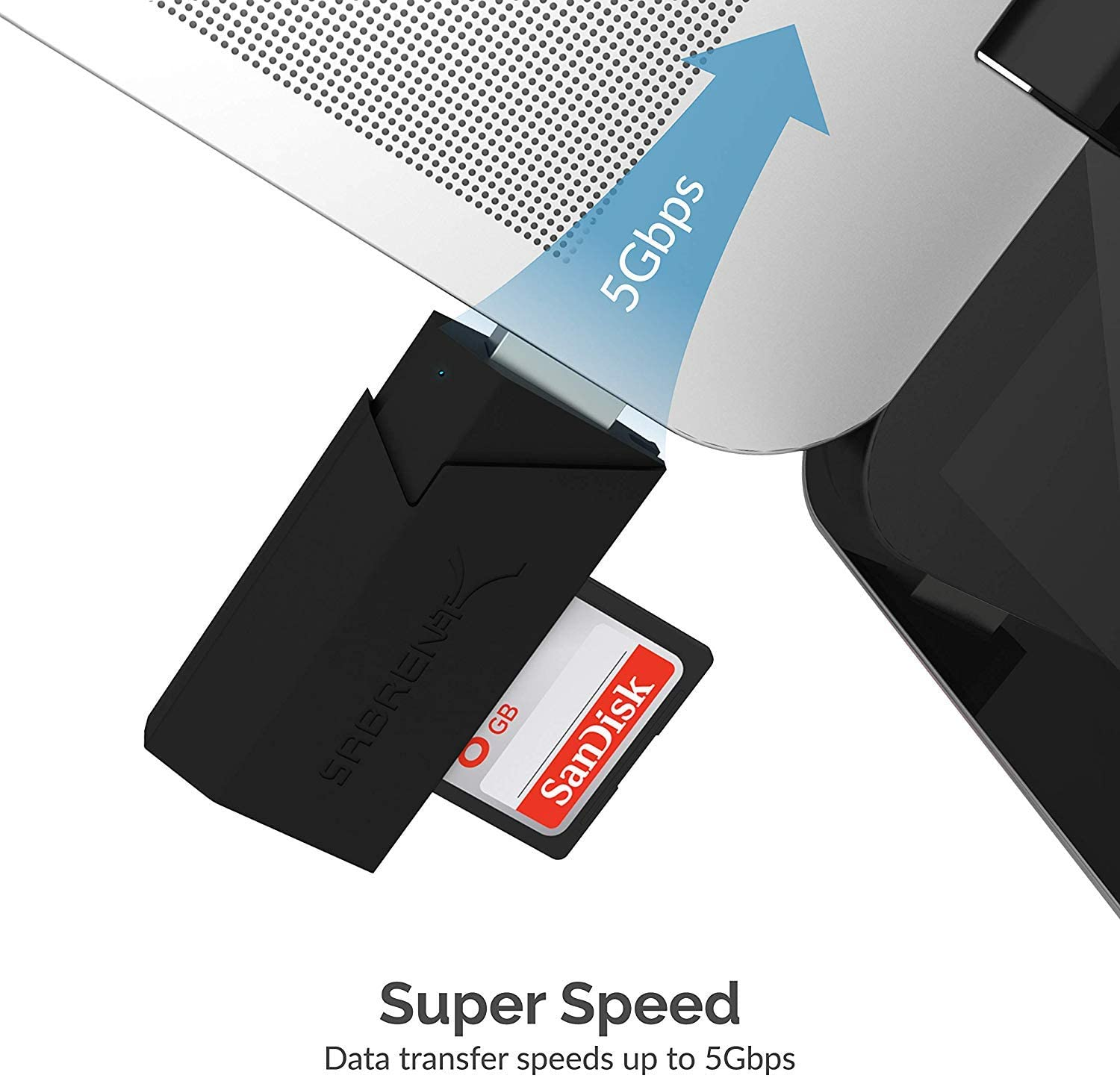 SABRENT SuperSpeed 2 Slot USB 3.0 Flash Memory Card Reader for Windows, Mac, Linux, and Certain Android Systems Supports SD, SDHC, SDXC, MMC/MicroSD, T Flash [Black] (CR-UMSS)
