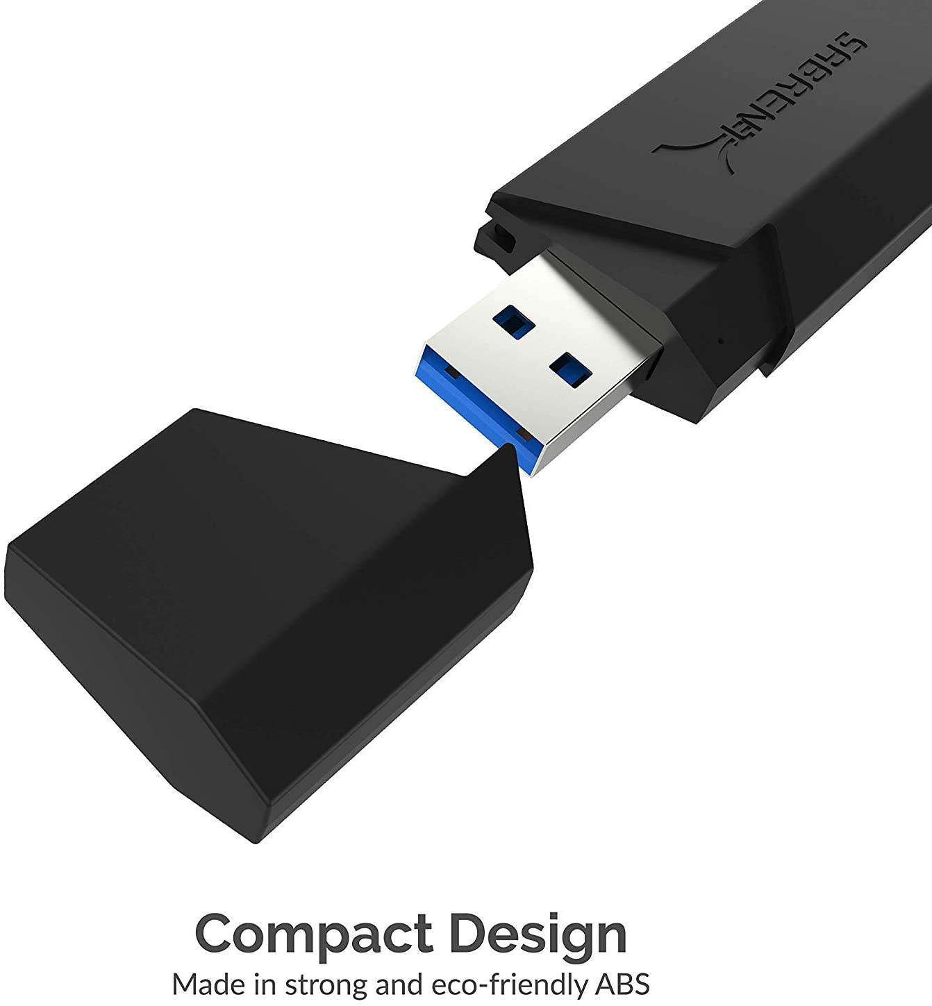 SABRENT SuperSpeed 2 Slot USB 3.0 Flash Memory Card Reader for Windows, Mac, Linux, and Certain Android Systems Supports SD, SDHC, SDXC, MMC/MicroSD, T Flash [Black] (CR-UMSS)