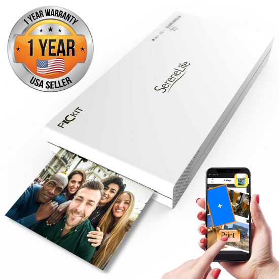 SereneLife Portable Instant Mobile Photo Color Printer (PICKIT20/PICKIT21RD)