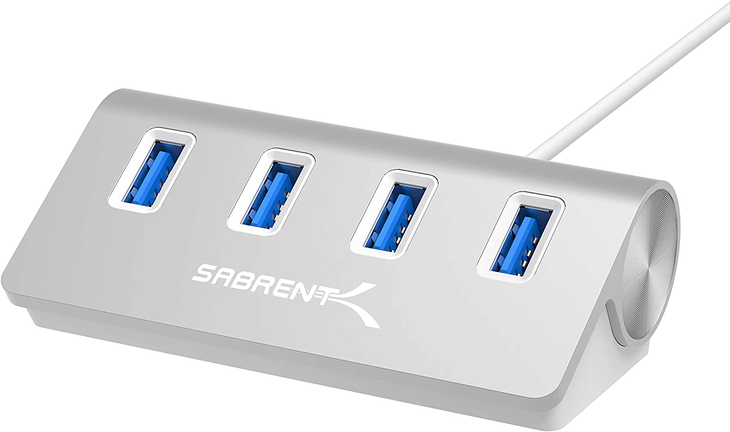 SABRENT 4 Port USB 3.0 Hub Unibody Aluminum Portable Data Hub with 2.5ft USB 3.0 Cable for iMac, MacBook, MacBook Pro, MacBook Air, Mac Mini, or Any PC [Silver] (HB-MAC3)