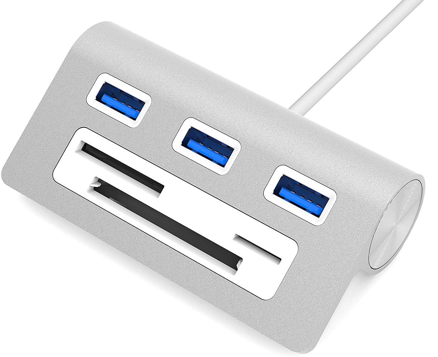 SABRENT Premium 3 Port Aluminum USB 3.0 Hub with Multi in 1 Card Reader (12" Cable) for iMac, All MacBooks, Mac Mini, or Any PC (HB-MACR)
