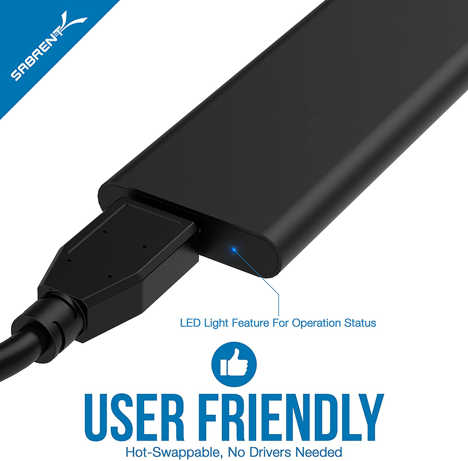SABRENT M.2 SATA SSD to USB 3.0 Aluminum Enclosure (EC-M2MC)