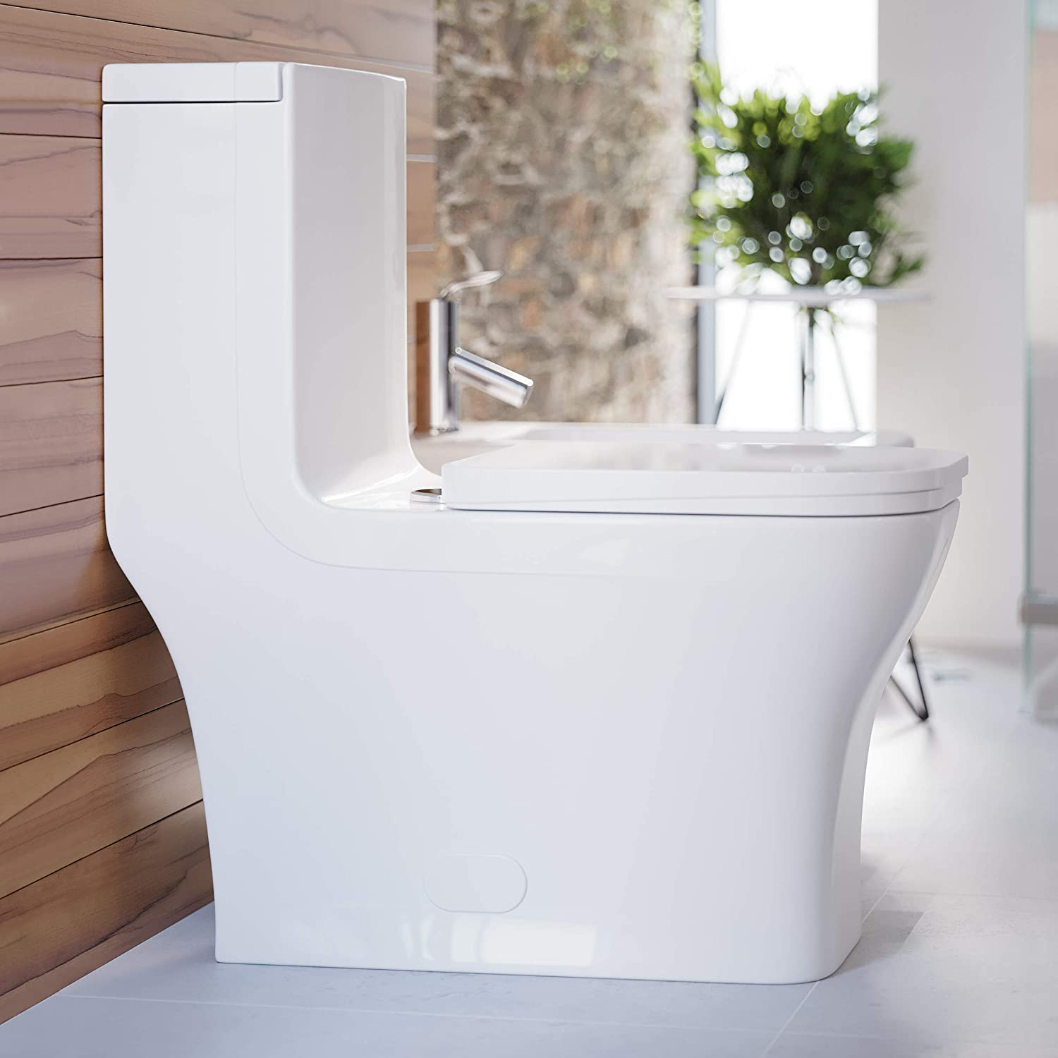 Swiss Madison SM-1T106 Concorde Square Toilet Dual Flush, Soft Closing Quick Release Seat Included, 0.8/1.28 Gpf.