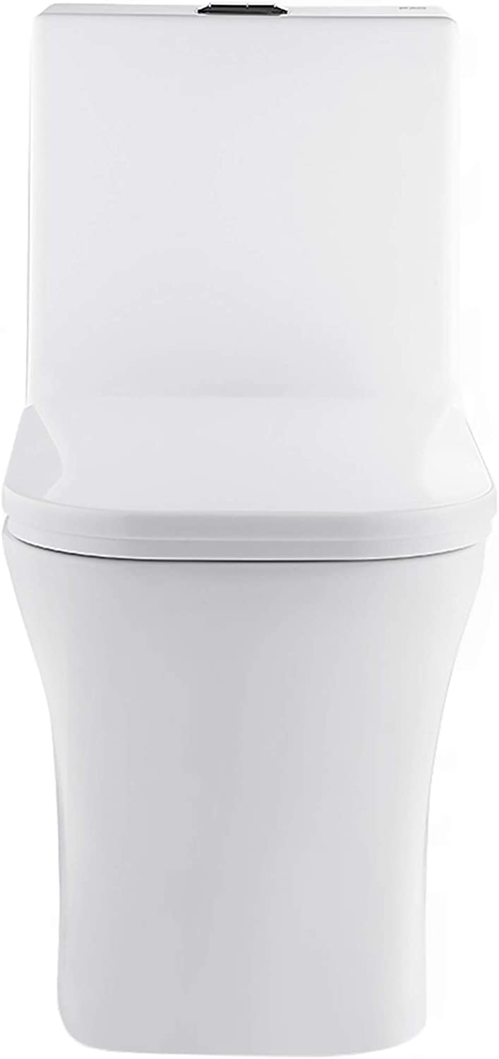 Swiss Madison SM-1T106 Concorde Square Toilet Dual Flush, Soft Closing Quick Release Seat Included, 0.8/1.28 Gpf.