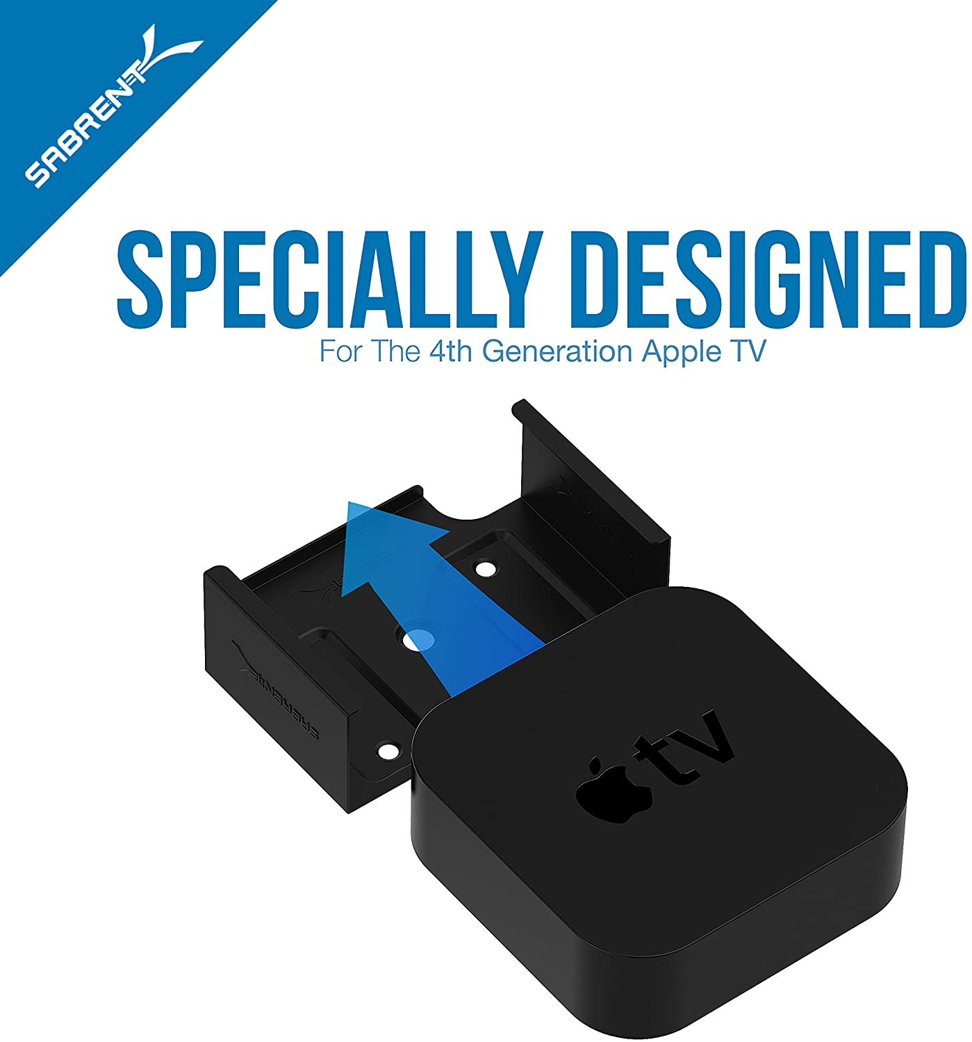 Sabrent Apple TV Mount Compatible with The Apple TV 4 (BK-ATV4)