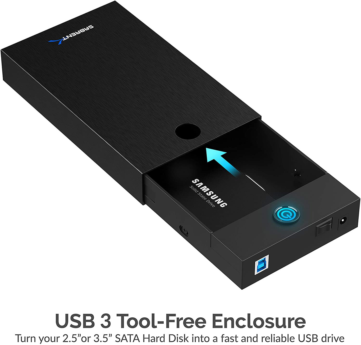 SABRENT USB 3.0 Tool Free Enclosure for 2.5” and 3.5” Internal SATA Hard Drives (EC-KSL3)