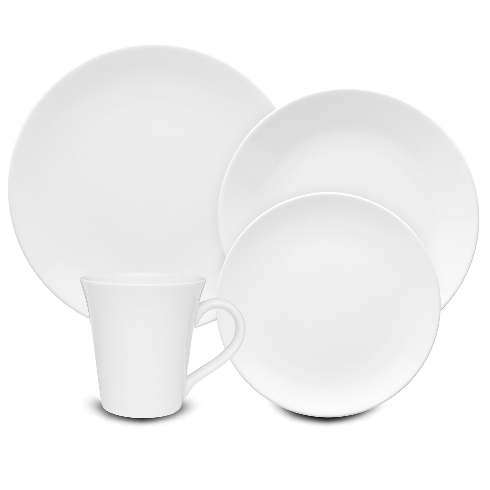 MANHATTAN COMFORT EM17-4812 Coup 16 Piece Dinner Set, Service for 4 in White