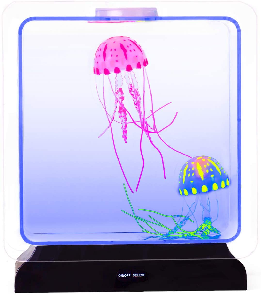 Jellyfish Lamp Tank Aquarium - Mood Night Light for Kids - Color Changing LED Lamp - Comes with 2 Jelly Fish