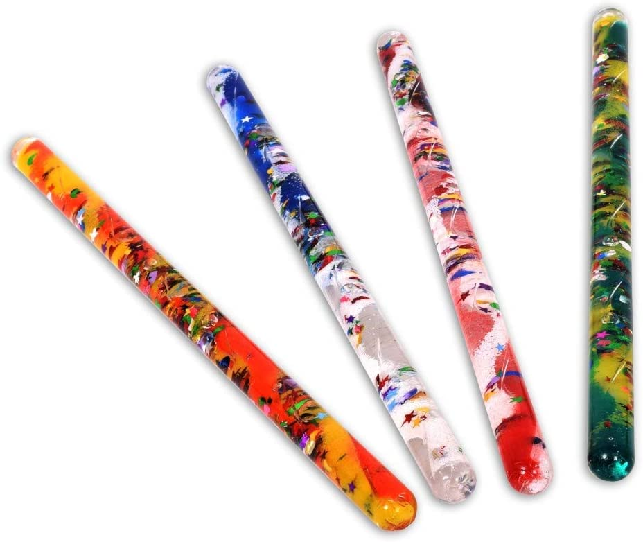 Glitter Wand, Magic Wonder Tube - 12.5 Inch - Sensory Toy Wonder Magic Wands for Kids - 4 Pack – Jumbo Size