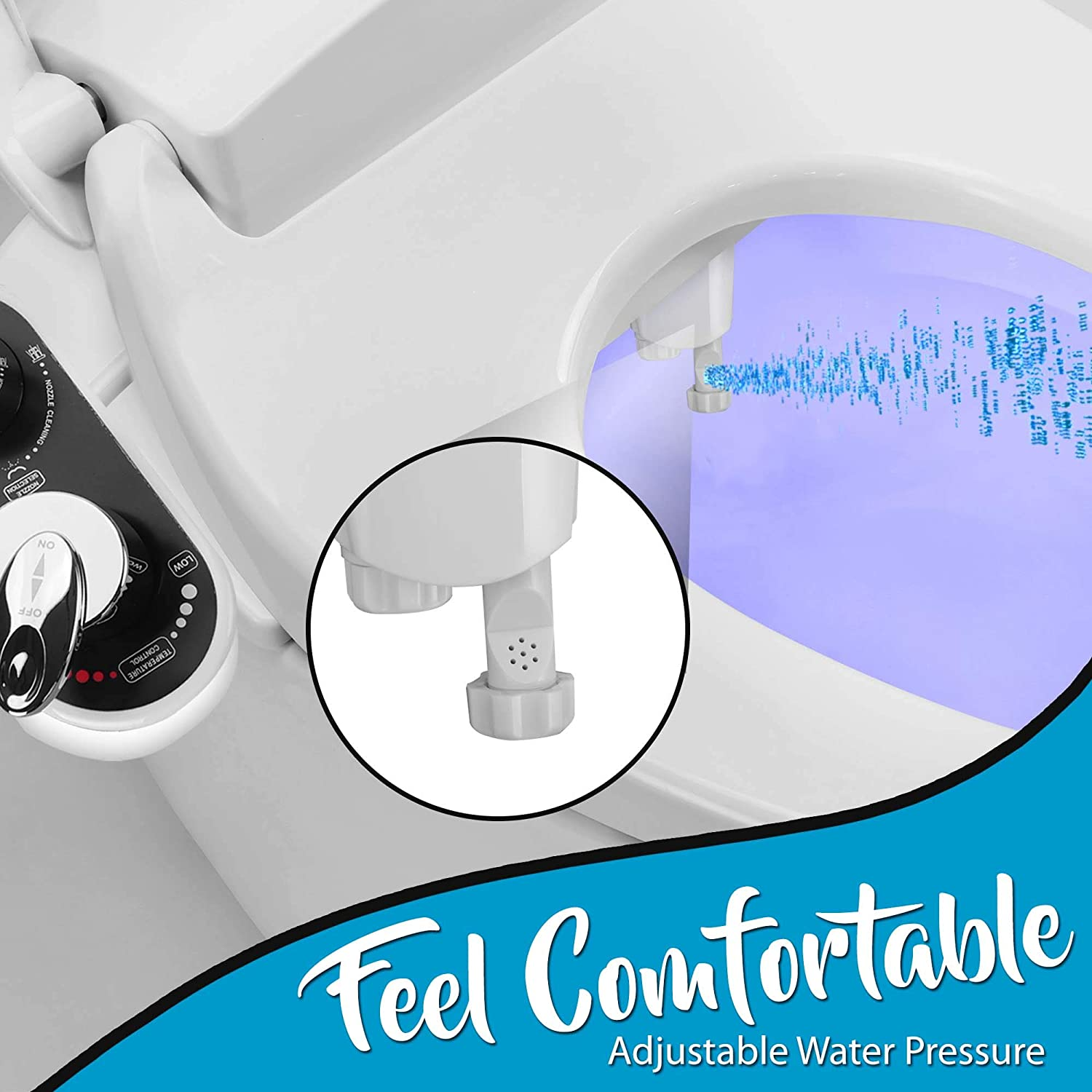 SereneLife Bathroom Bidet Attachment - Hot/Cold Water Toilet Seat Bidet Sprayer (SLTLSP14)