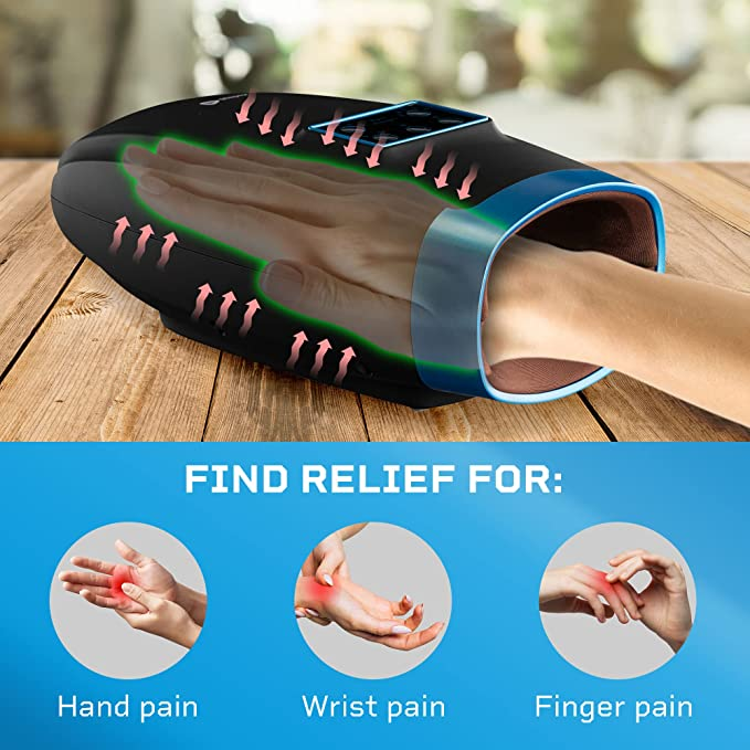 LifePro Hand Massager - for Arthritis and Carpal Tunnel Relief - Hand, Wrist and Finger Massager with Heat and Compression - Arthiritis Pain Relief for Hands
