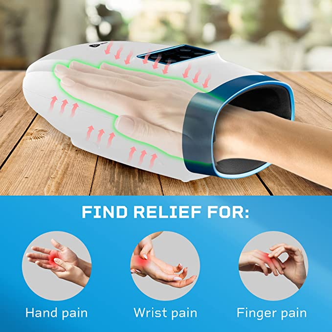 LifePro Hand Massager - for Arthritis and Carpal Tunnel Relief - Hand, Wrist and Finger Massager with Heat and Compression - Arthiritis Pain Relief for Hands