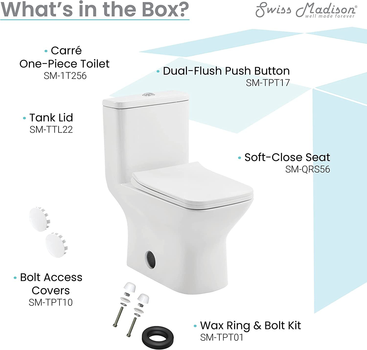 Carre One-Piece Square Toilet Dual-Flush 1.1/1.6 gpf