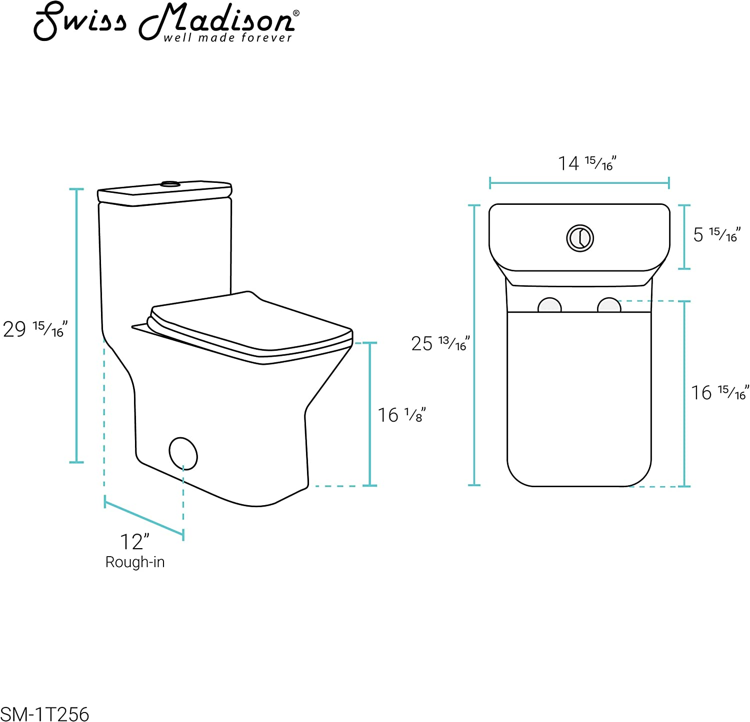 Carre One-Piece Square Toilet Dual-Flush 1.1/1.6 gpf