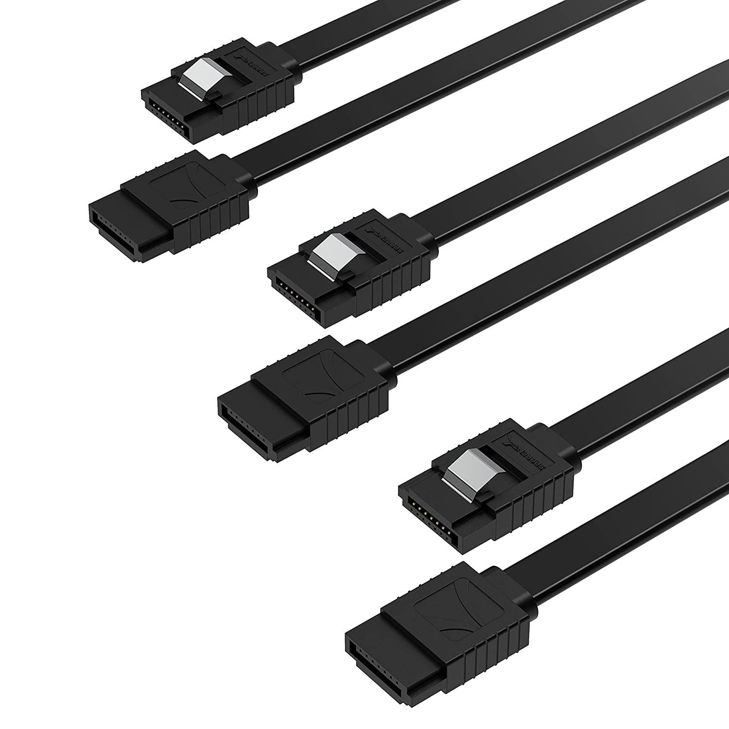 SABRENT SATA III (6 Gbit/s) Straight Data Cable with Locking Latch for HDD/SSD/CD and DVD Drives (3 Pack 20 Inch) in Blue (CB-SFB3)