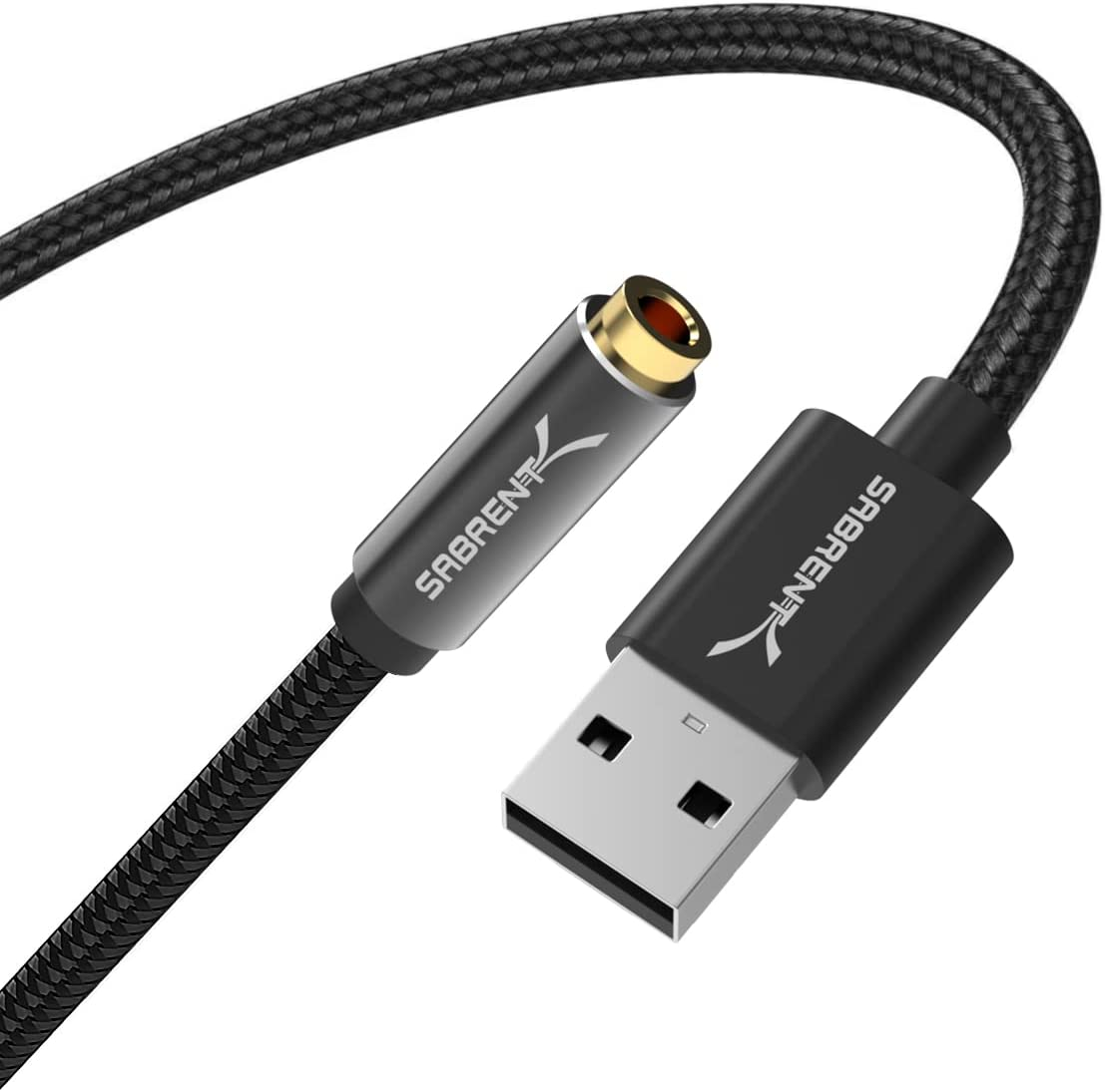SABRENT USB Type A to 3.5mm Dual Function Audio Jack Active Adapter 20" Cable (CB-UA35)