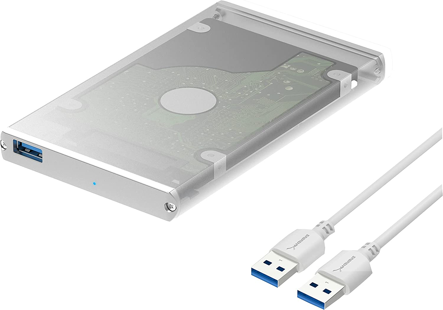 SABRENT Ultra Slim USB 3.0 to 2.5 Inch SATA External Aluminum Hard Drive Enclosure [Optimized for SSD, Support UASP SATA III] Silver (EC-UM30)