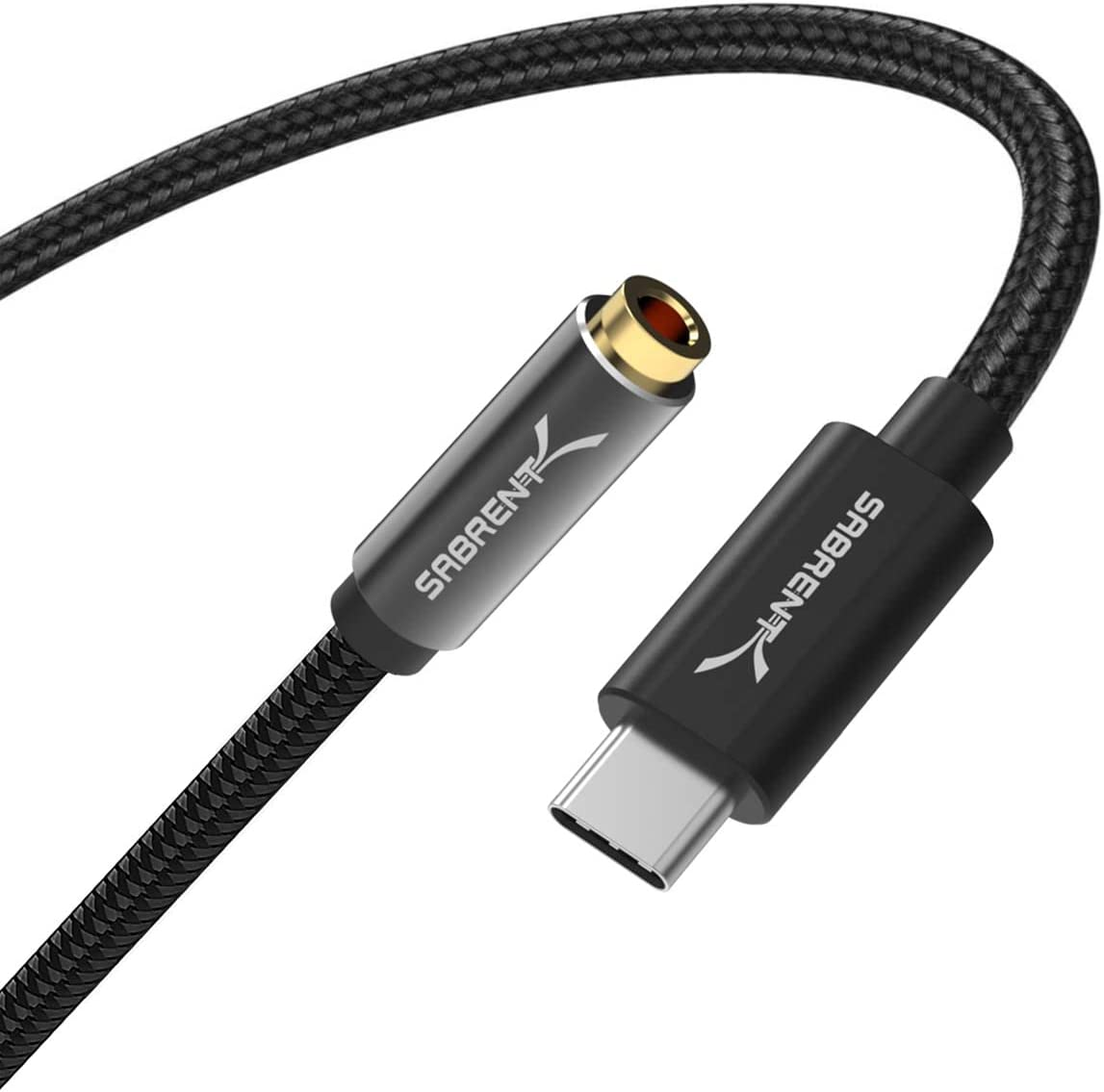 SABRENT USB Type C to 3.5mm Dual Function Audio Jack Active Adapter 20" Cable (CB-UC35)