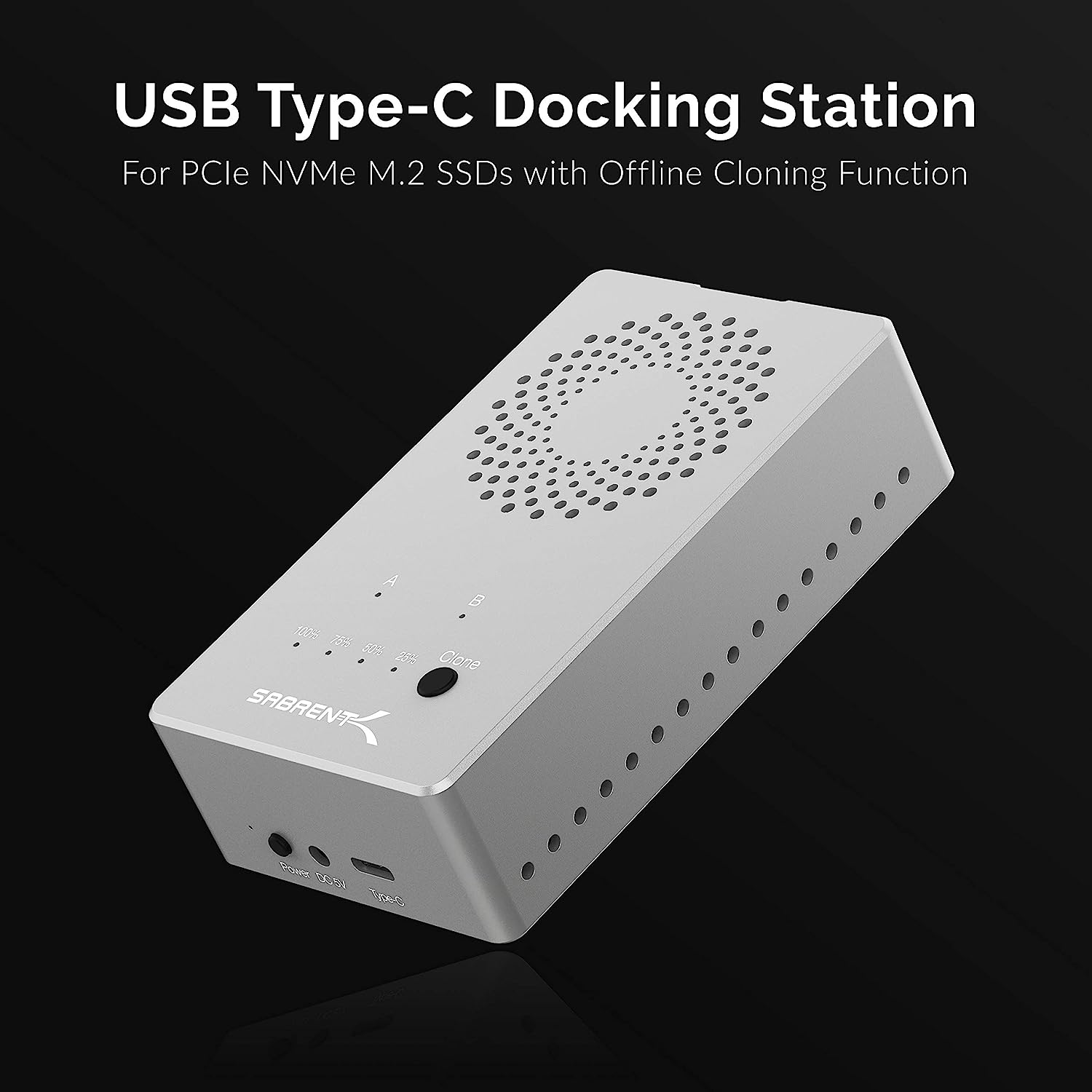 SABRENT Tool Free USB Type C Dual Docking Station for PCIe NVMe M.2 SSDs with Offline Cloning Function (EC-SSD2)