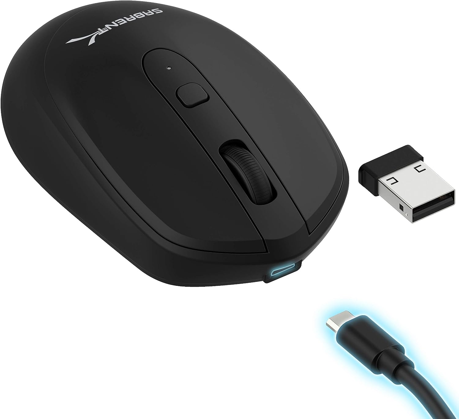 SABRENT 2.4GHz Rechargeable Wireless Mouse with Adjustable Resolution (MS-RCWM)