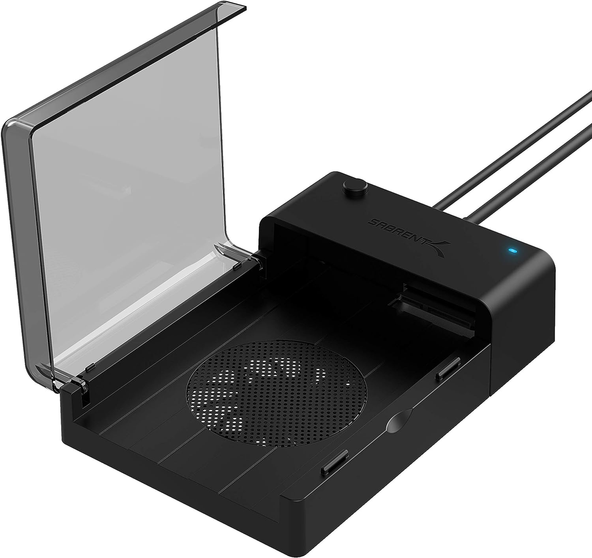 SABRENT 2.5 Inch SATA to USB 3.0 Tool Free Clear External Hard Drive  Enclosure [Optimized for SSD, Supports UASP SATA III] (EC-OCUB)