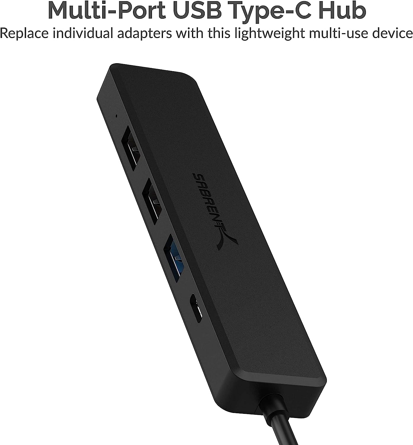 SABRENT Multi-Port USB C Hub with 4K HDMI | Type-C Power Delivery (60 Watts) Port | 1 USB 3.0 Port | 2 USB 2.0 Ports (HB-TC5P)