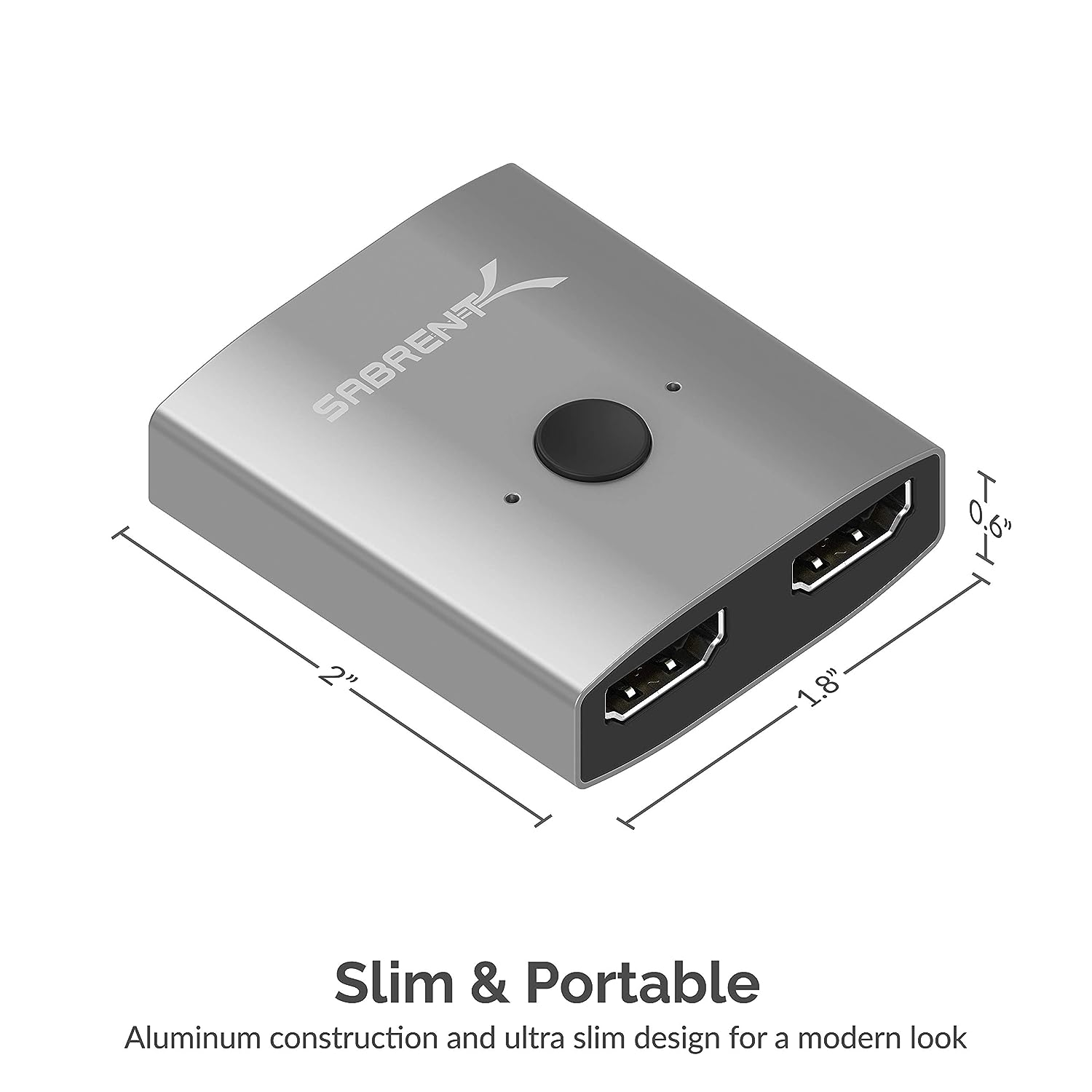 SABRENT 2 Input 1 Output 4K, 2K, and 3D Support Dual HDMI 2 Port Aluminum Sharing Switch, Supports HD for Xbox PS5/4/3/ Roku or HDTV Fire Stick (DA-HSW2)