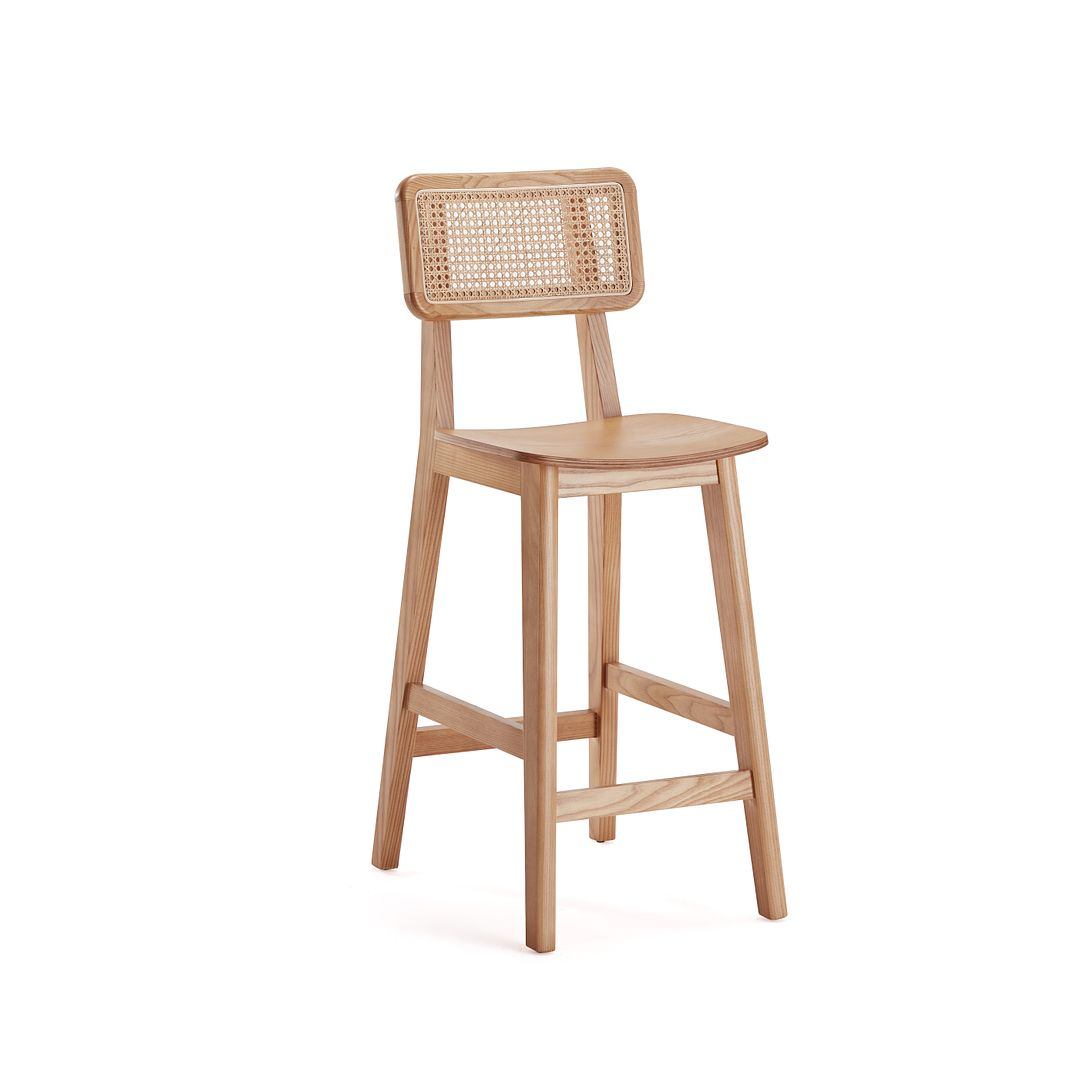 Versailles Counter Stool in Black and Natural Cane