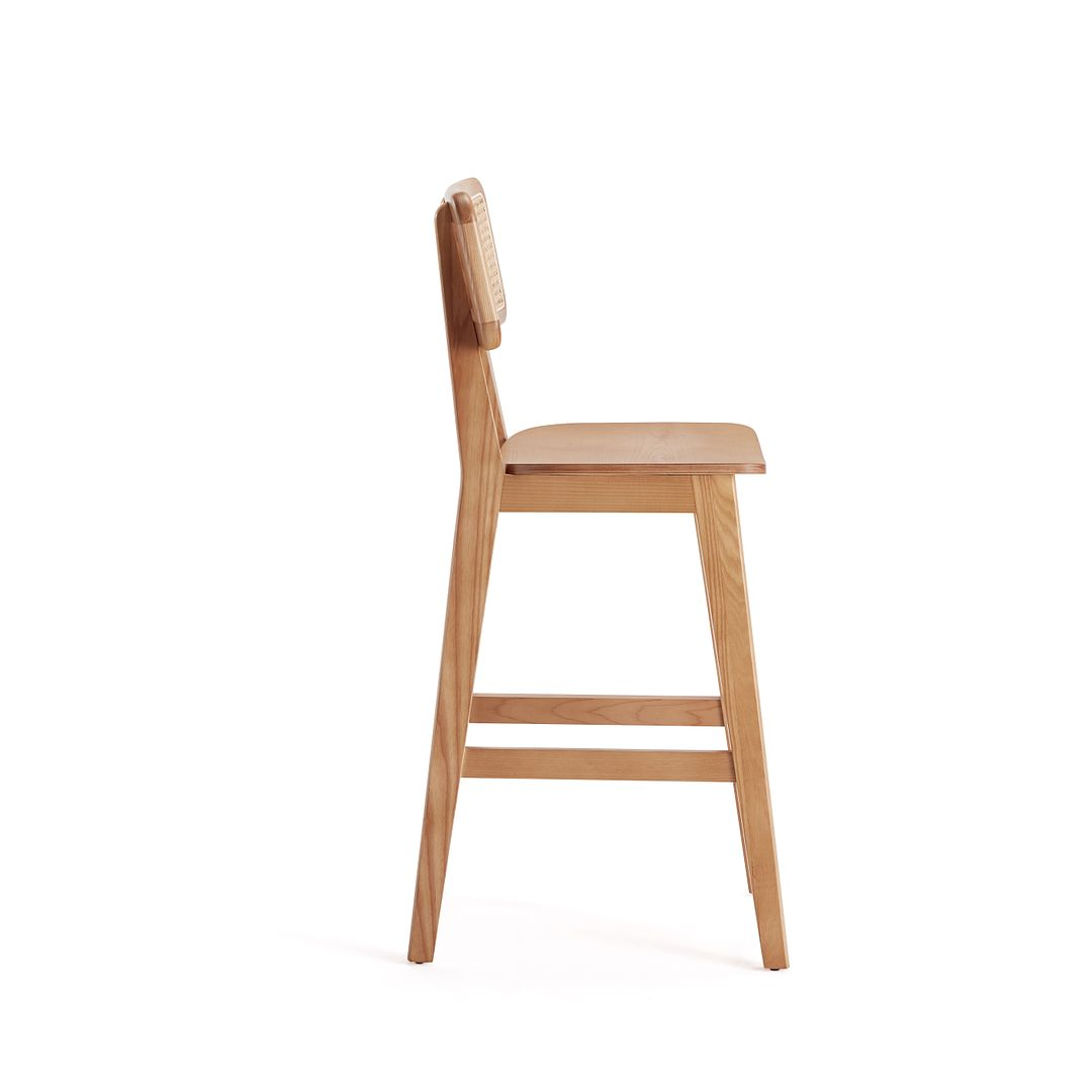 Versailles Counter Stool in Black and Natural Cane