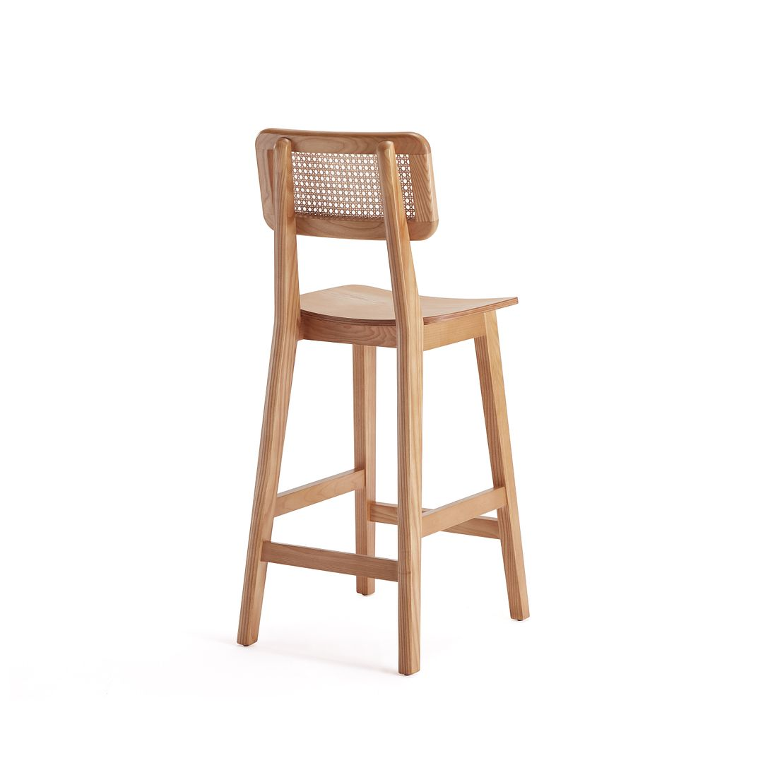 Versailles Counter Stool in Black and Natural Cane