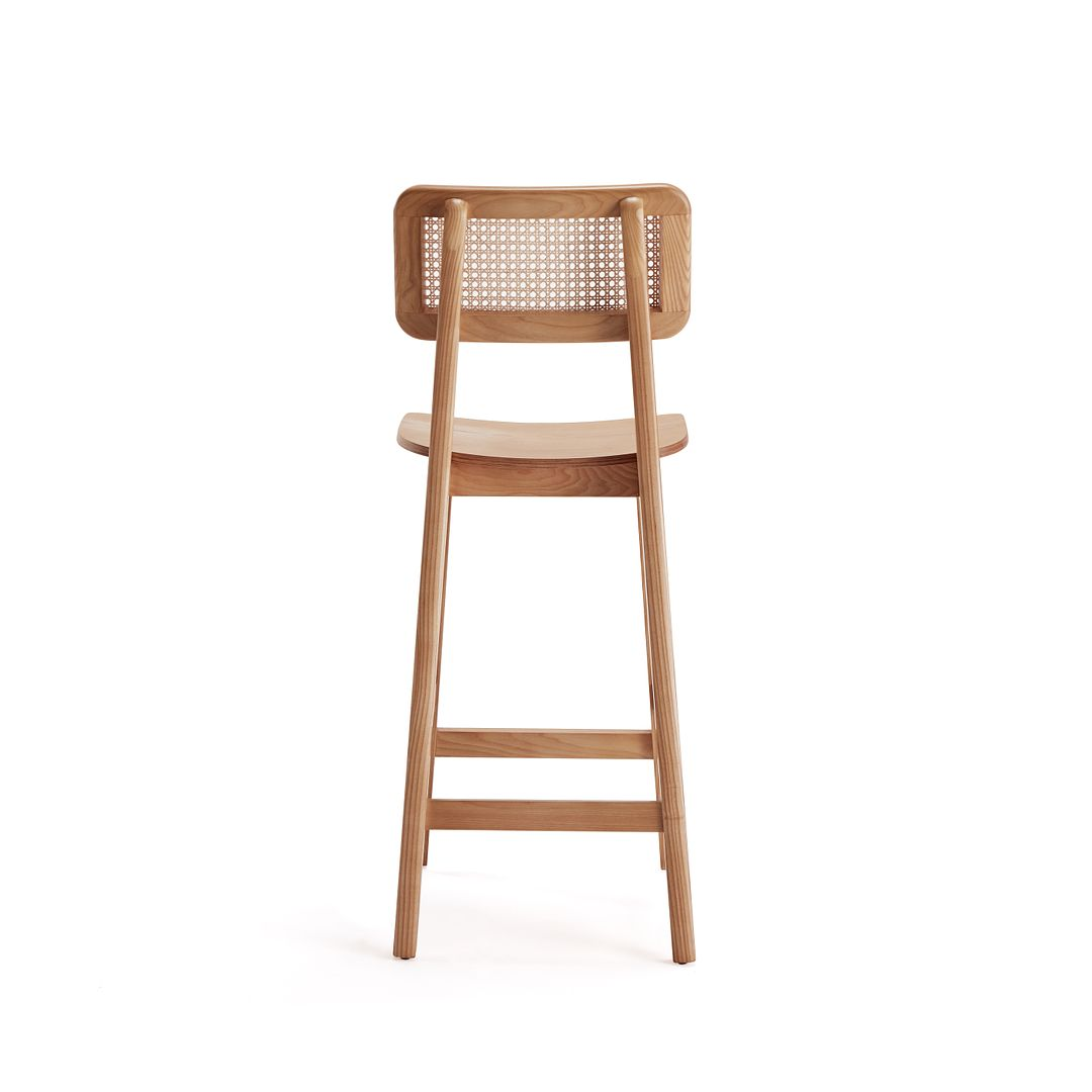 Versailles Counter Stool in Black and Natural Cane