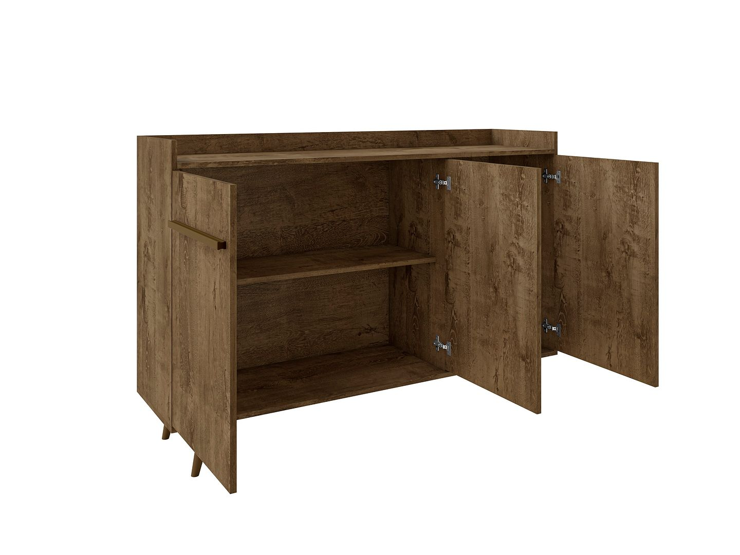 Bradley 53.54 Buffet Stand with 4 Shelves in Rustic Brown