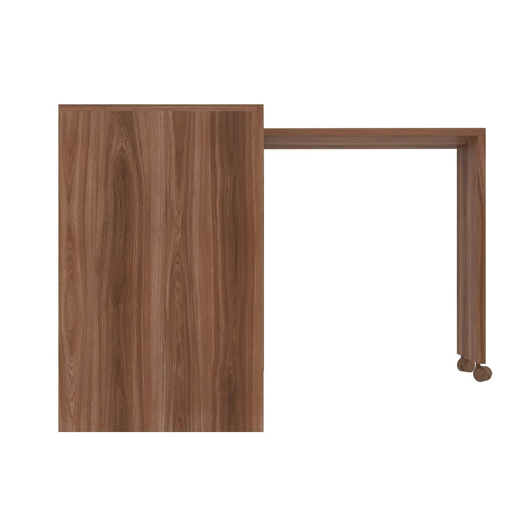 Calabria Nested Desk with swivel feature in Nut Brown