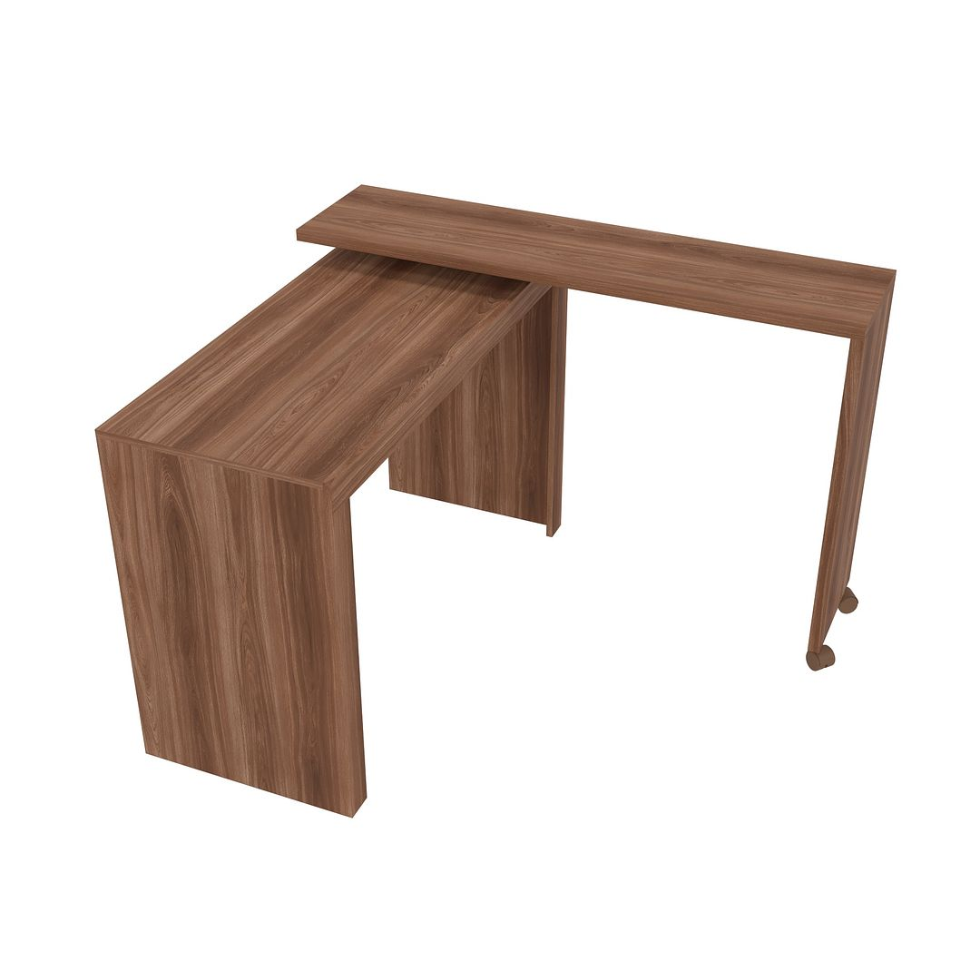 Calabria Nested Desk with swivel feature in Nut Brown