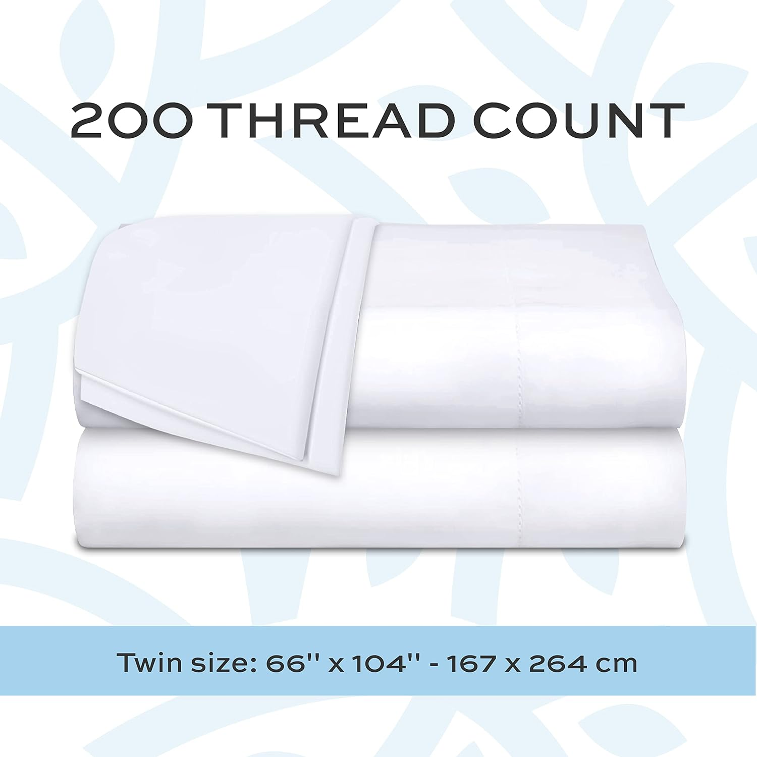 White Classic Twin Flat Sheets 6 Pack, White Cotton Flat Bed Sheet 66x104 Inches, 200 Thread Count Hospital Bed Sheets