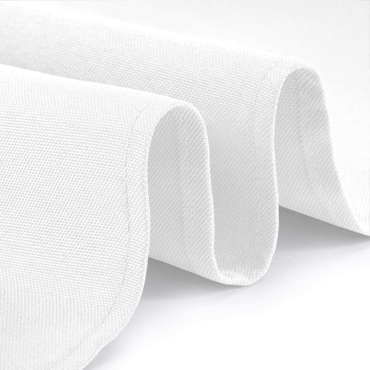 2 Square Tablecloth Covers 52x52 Inch | Table Cloths for Square or Round Table | 200 GSM Washable Wrinkle-Resistant Fabric for Weddings, Kitchen, Restaurant | White | 2 Pack