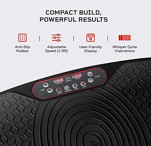 Lifepro Waver Mini Vibration Plate - Whole Body Vibration Platform Exercise Machine - Home & Travel Workout Equipment for Weight Loss, Toning & Wellness - Max User Weight 260lbs